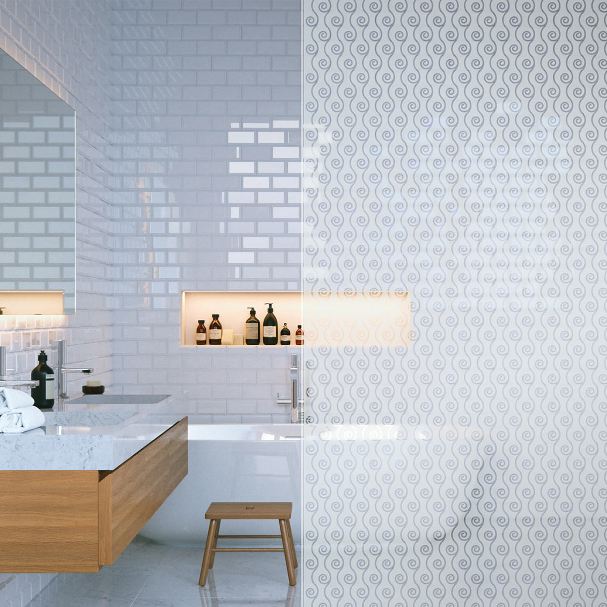 Sandstrahlfolie Waves 2